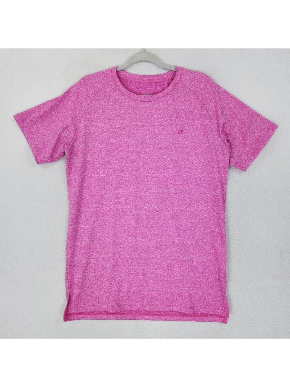 Zyia Active Shirt Mens Medium Pink Short Sleeve Raglan Stretch Athletic
